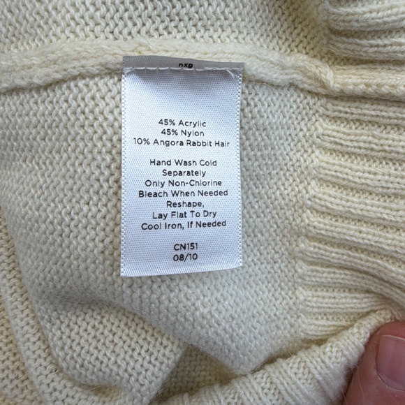 Talbots Womens Ivory Cardigan V-Neck Angora 3X Academia Classic Minimalist Chic - Picture 7 of 15